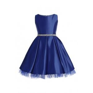NEW SWEET KIDS girl's child satin special occasion dress in navy